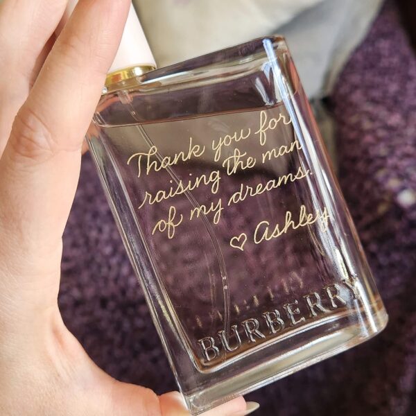 burberry her perfume engraving message for Mother of the Groom