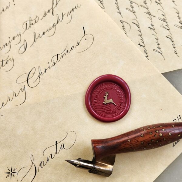 custom letter from Santa in calligraphy with wax seal