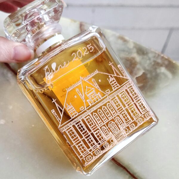 Perfume Bottle Engraving with Venue Illustration - Image 4